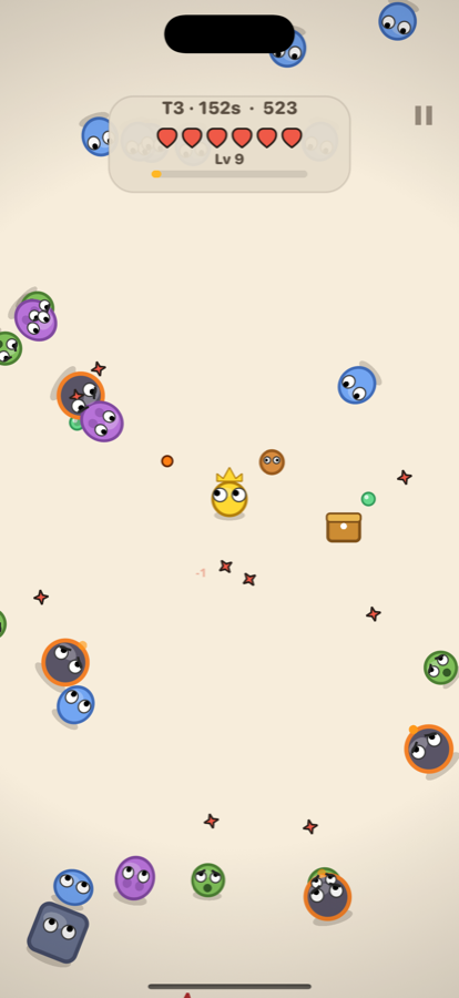 BEEZERK gameplay — the hero outrunning a swarm of enemies